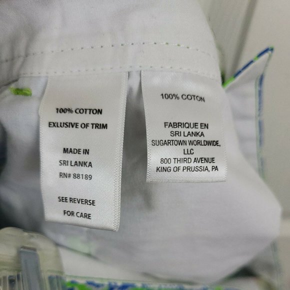 Lilly Pulitzer Size 2 Callahan Shorts Green White Blue Coral Print - Picture 5 of 7